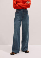 Blue Relaxed Straight Insert Jean