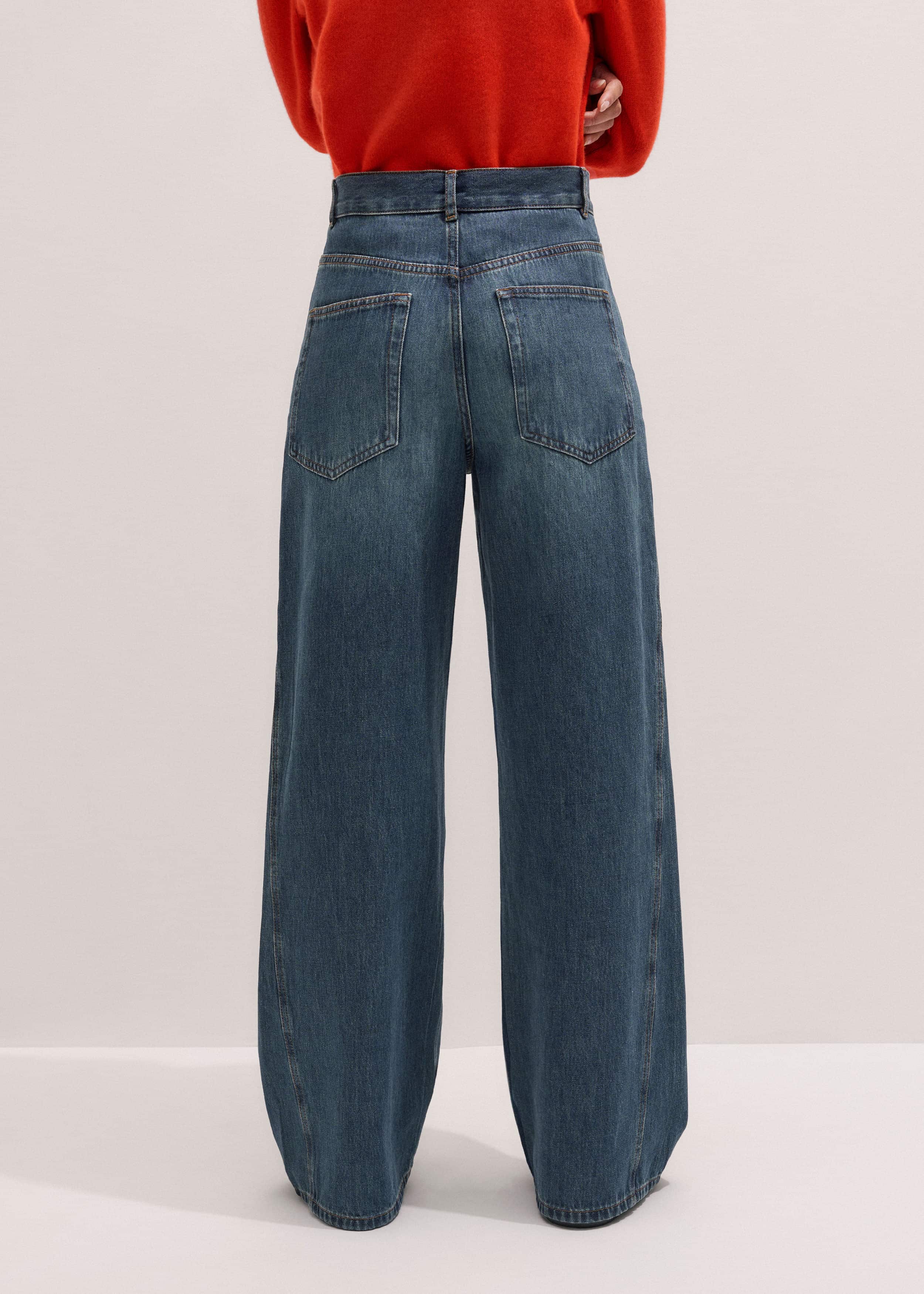 Blue Relaxed Straight Insert Jean