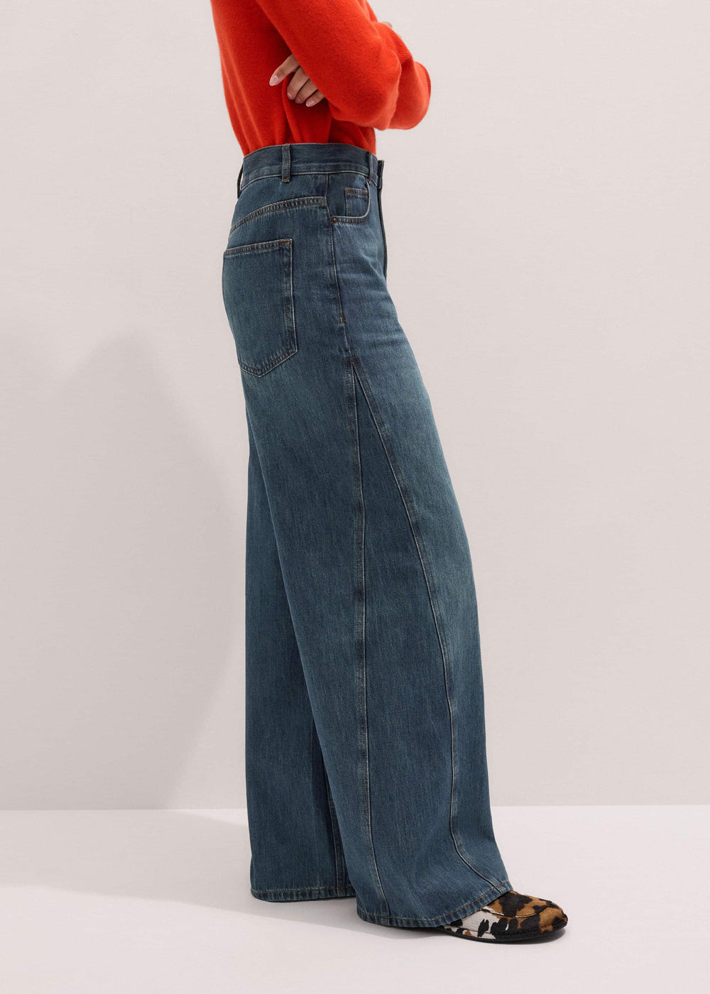 Blue Relaxed Straight Insert Jean