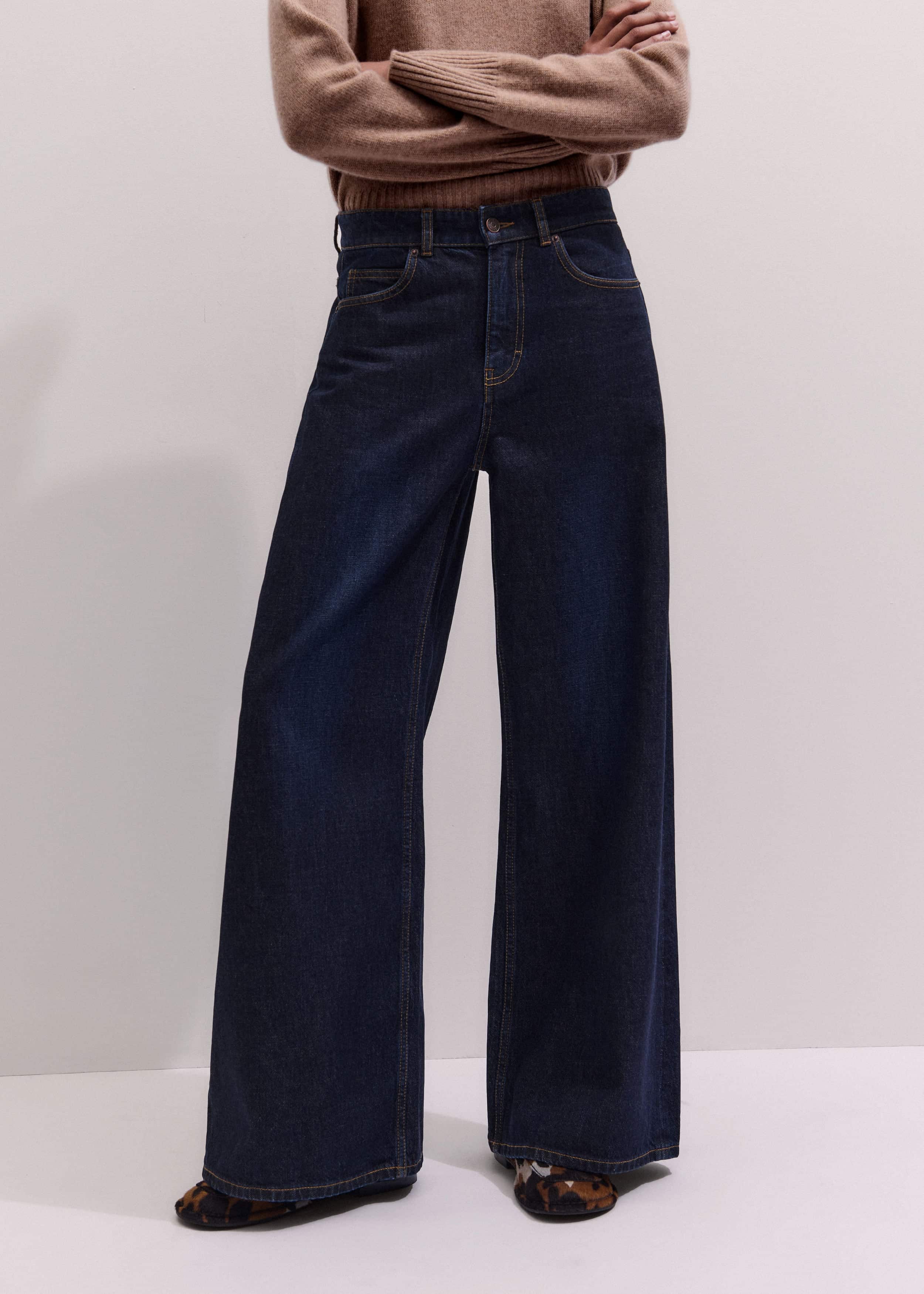 Dark Blue Rinse Wash Ultimate Wide-Leg Jean