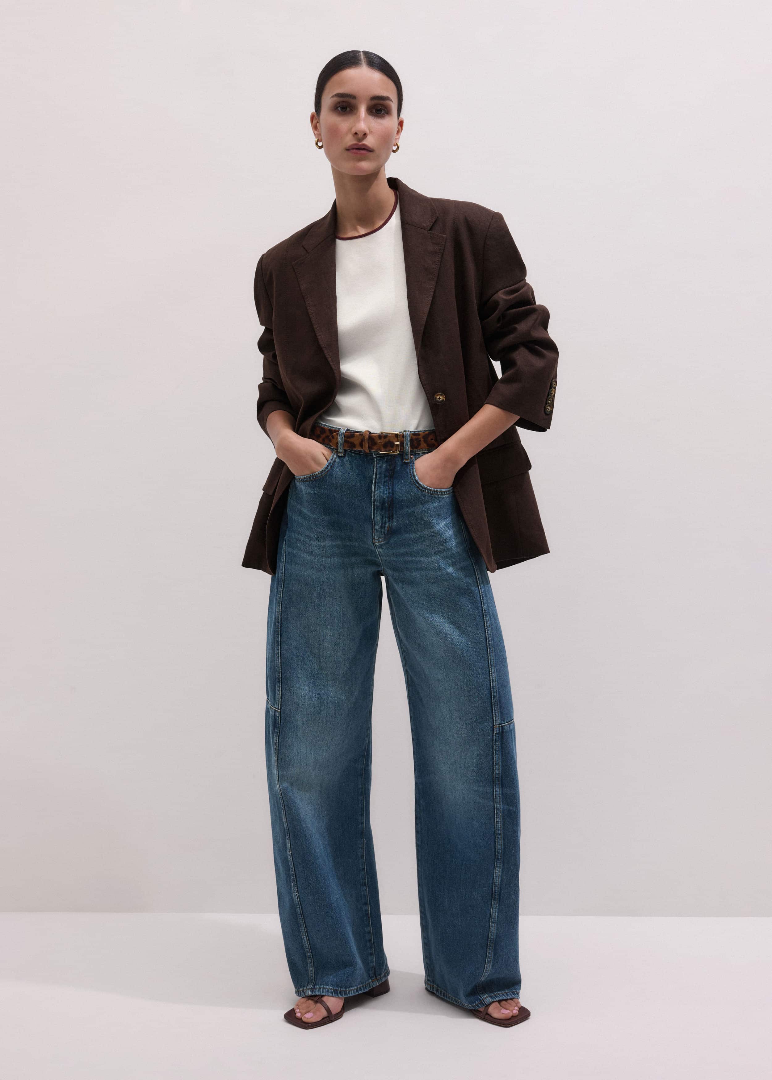Mid Blue Exaggerated Tapered Jean