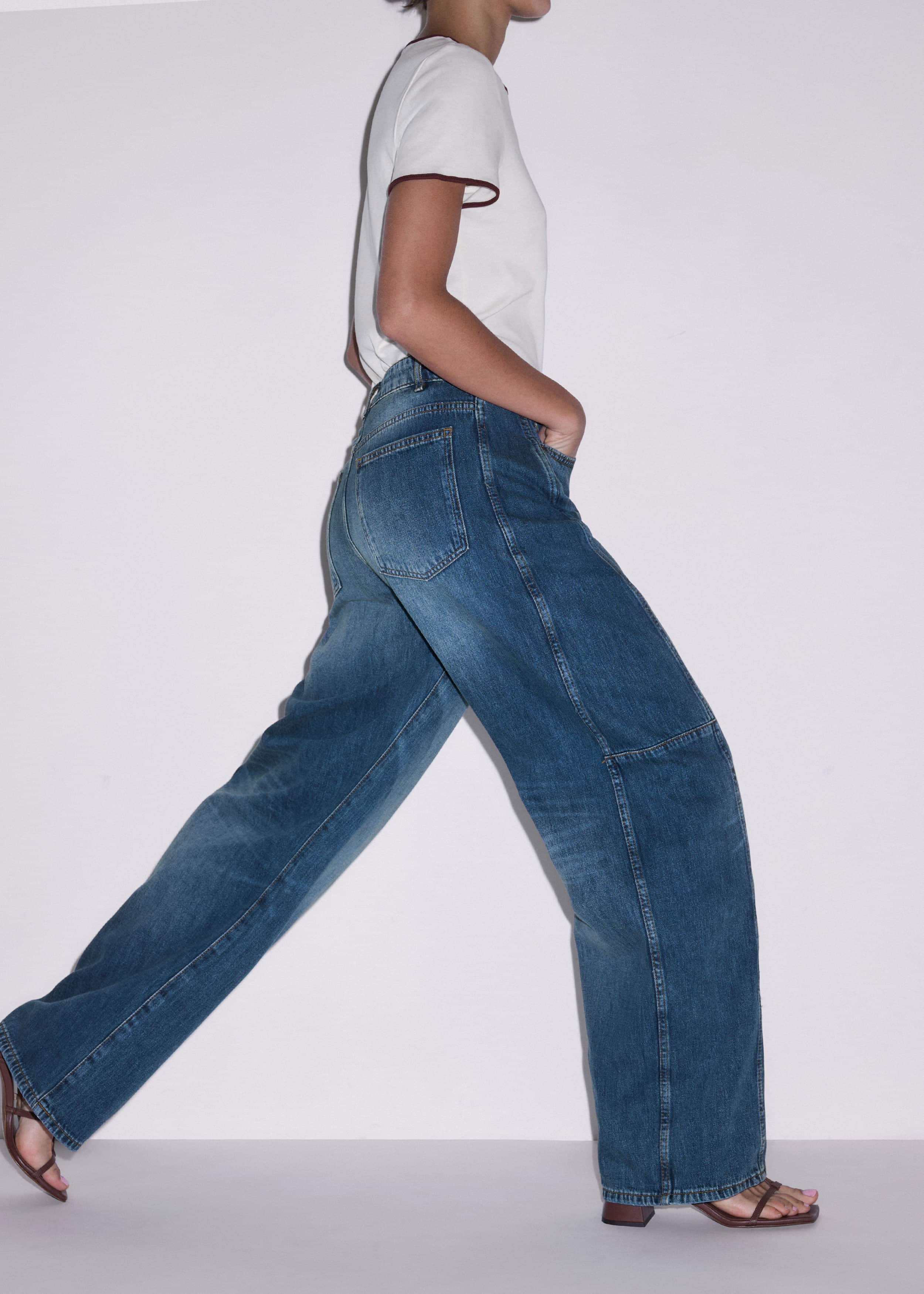 Mid Blue Exaggerated Tapered Jean