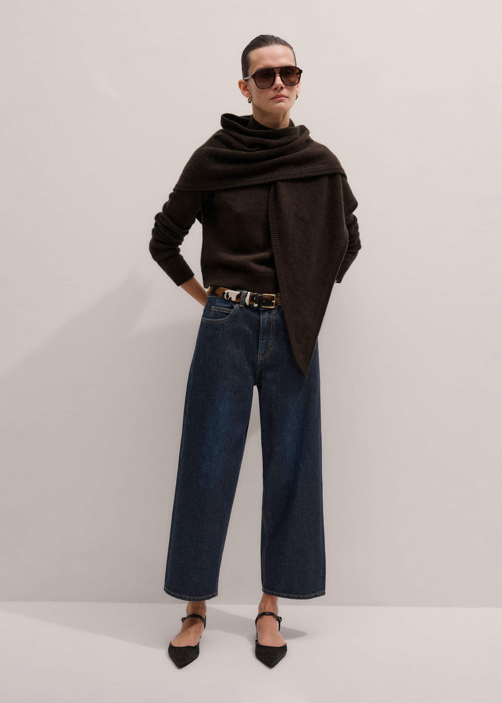 Dark Blue Straight Crop Jean