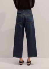 Dark Blue Straight Crop Jean