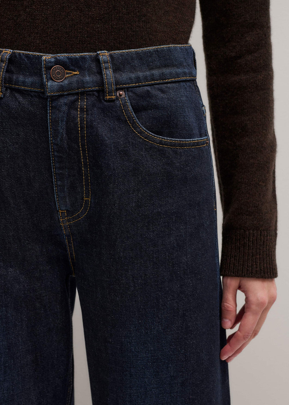 Dark Blue Straight Crop Jean