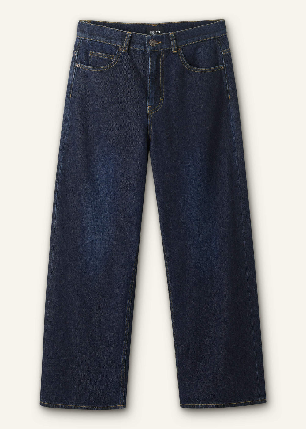 Dark Blue Straight Crop Jean