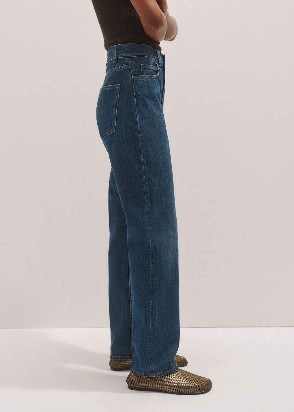 Blue Full-Length Straight Jean