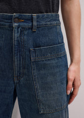 Blue Patch Pocket Baggy Jean