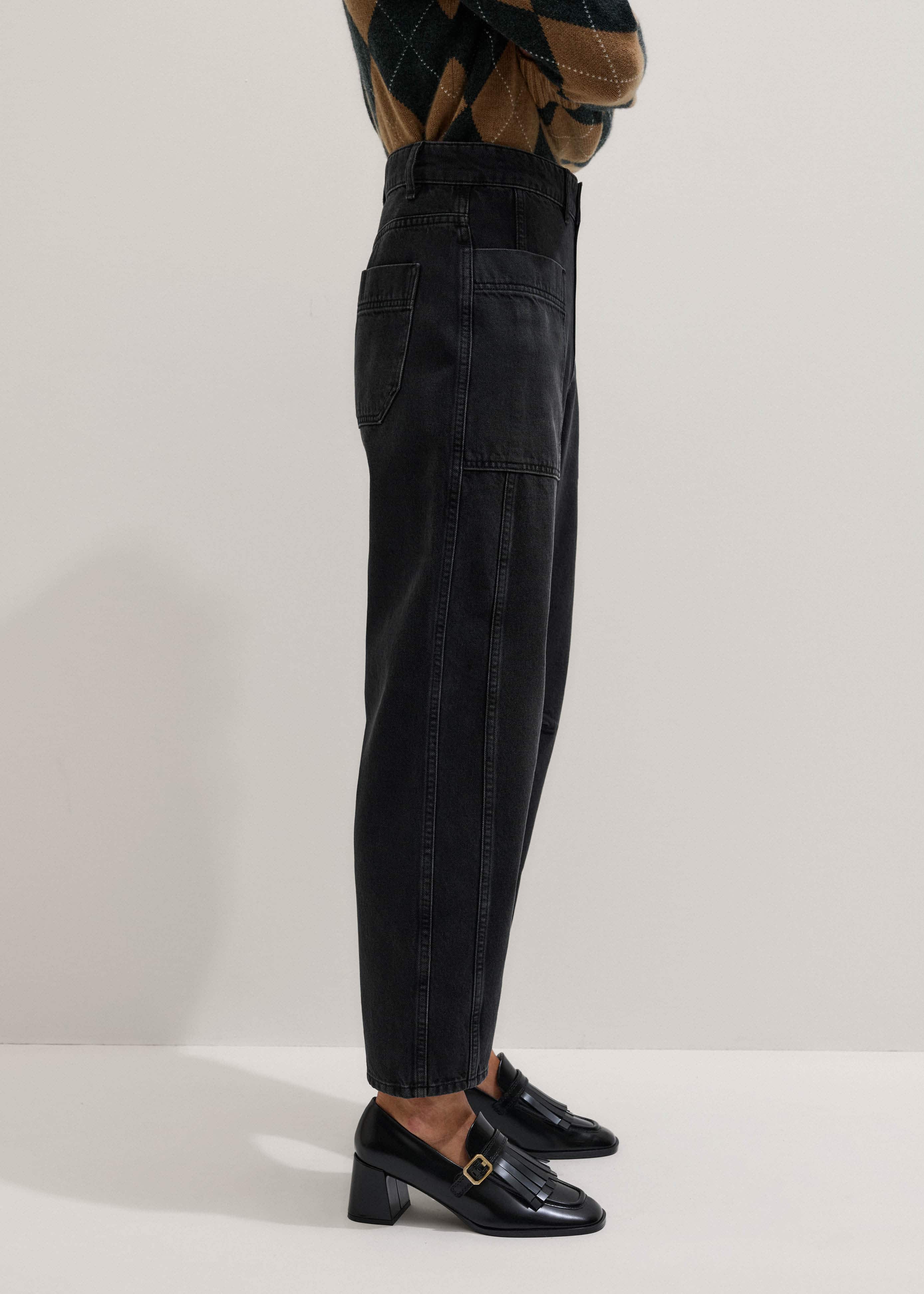 Black Patch Pocket Engineered Jean