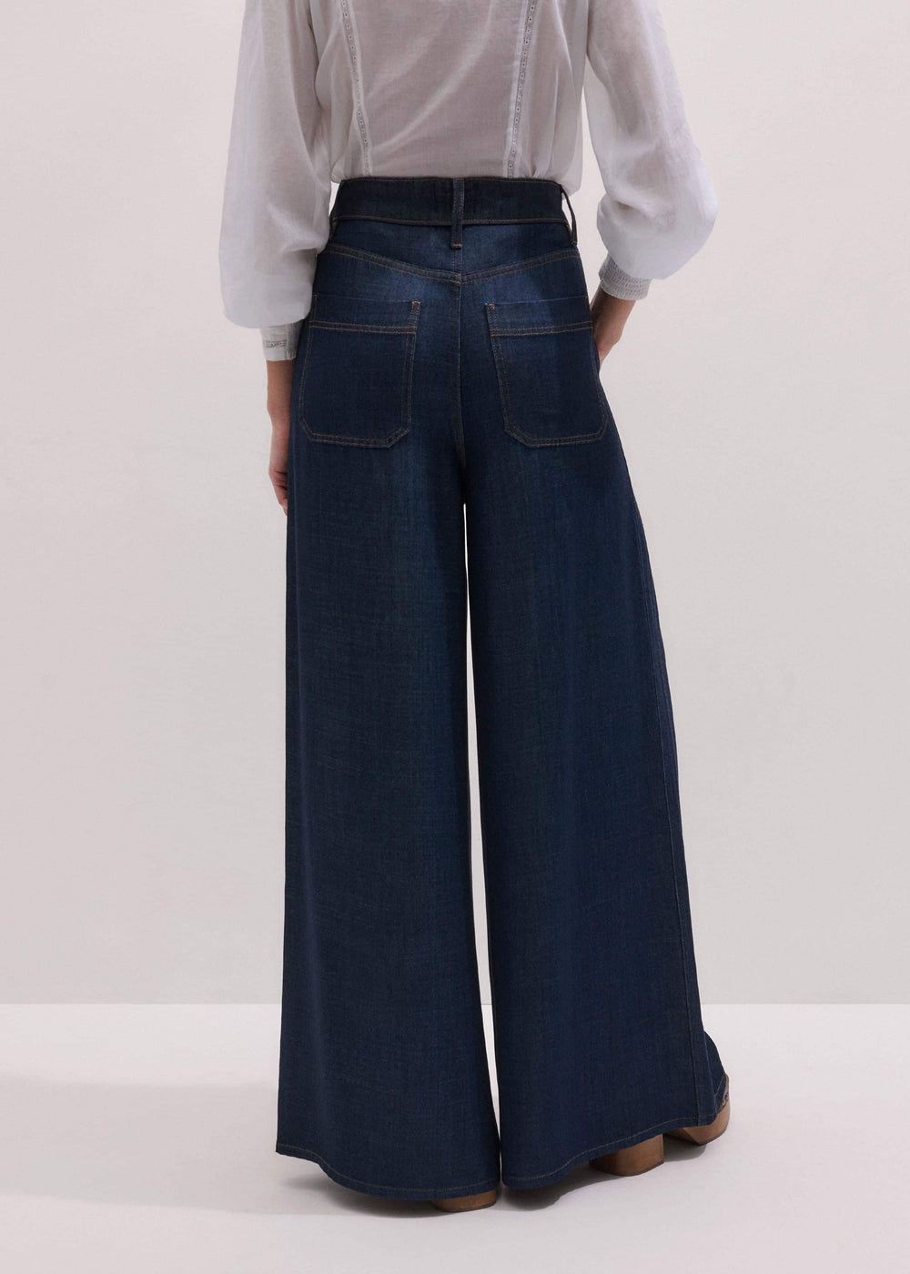 Dark Blue Pleat Very Wide Pant