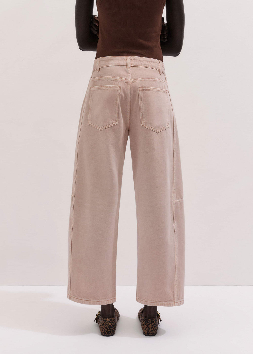 Pink Exaggerated Crop Jean