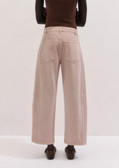 Pink Exaggerated Crop Jean