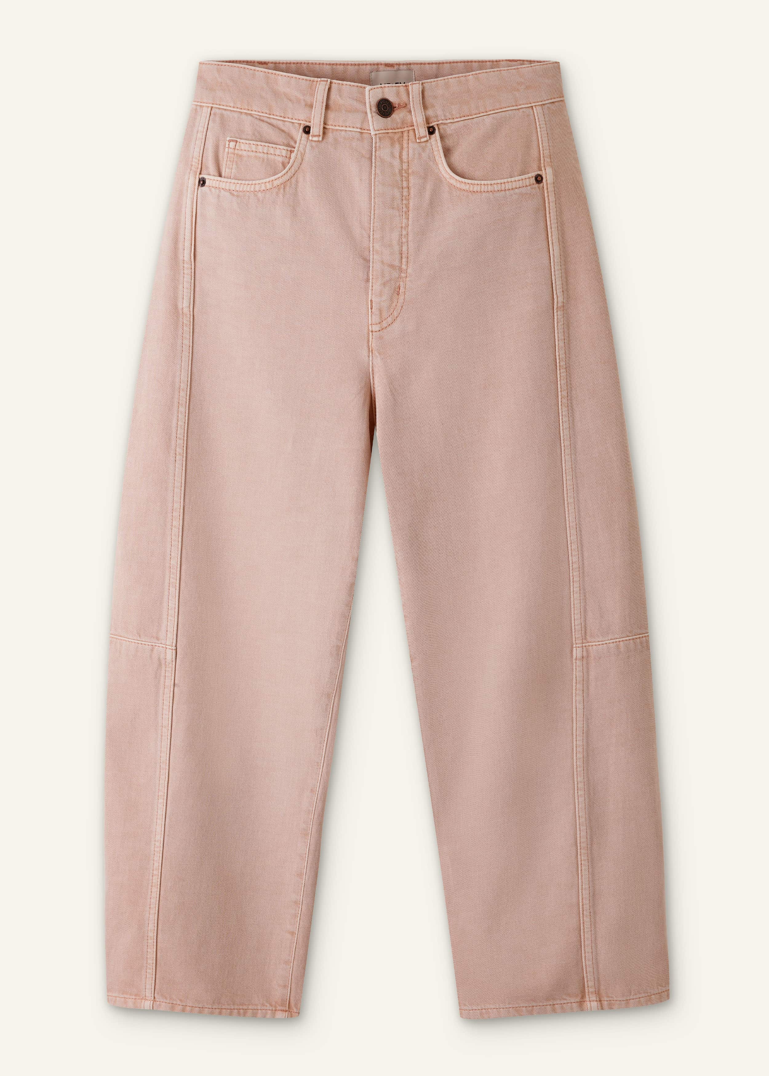 Pink Exaggerated Crop Jean