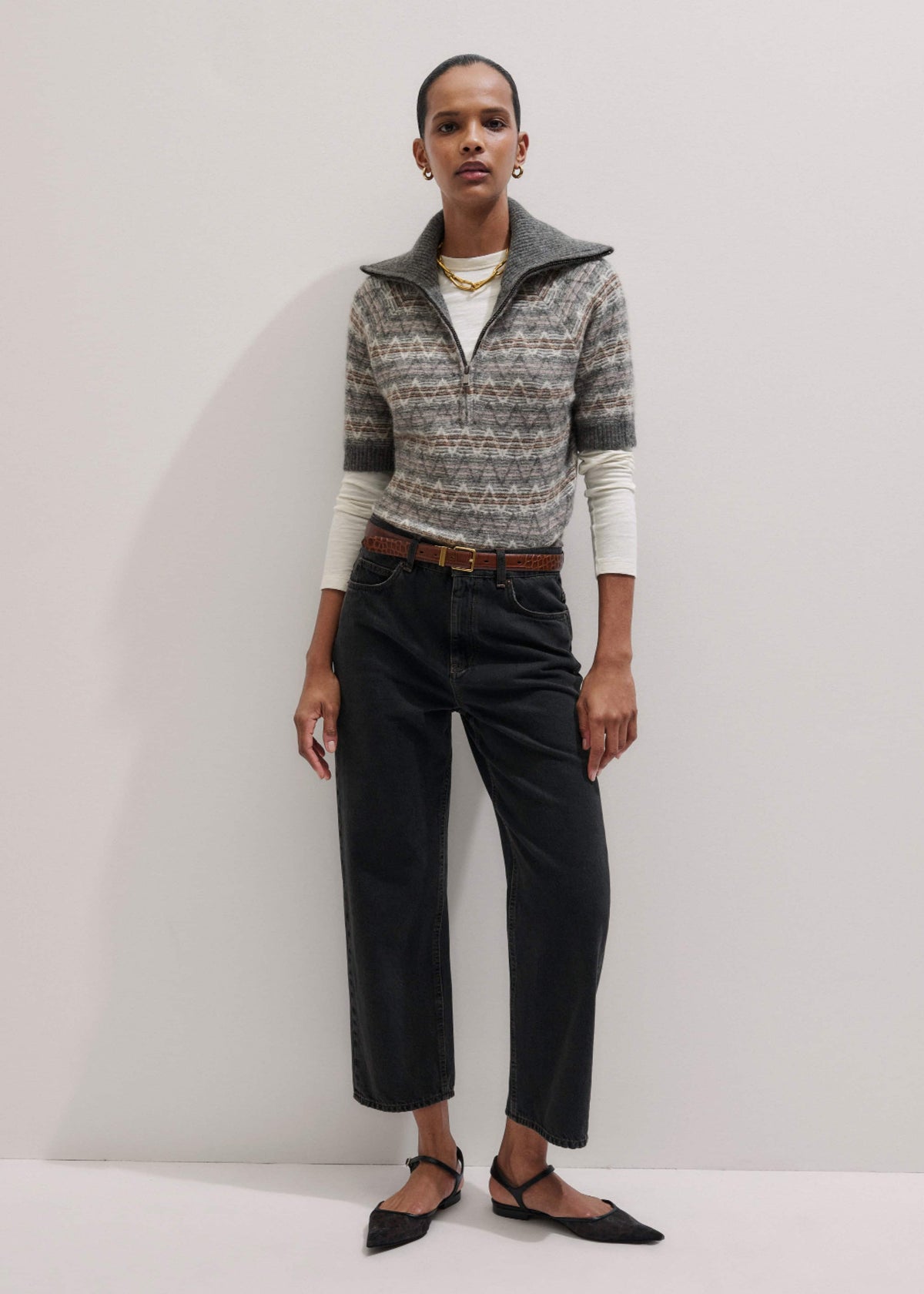 Black Straight Cropped Relaxed Jean