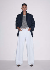 White Exaggerated Taper Jean