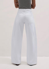 White Exaggerated Taper Jean