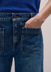 Blue Leg Elongator Crop Jean