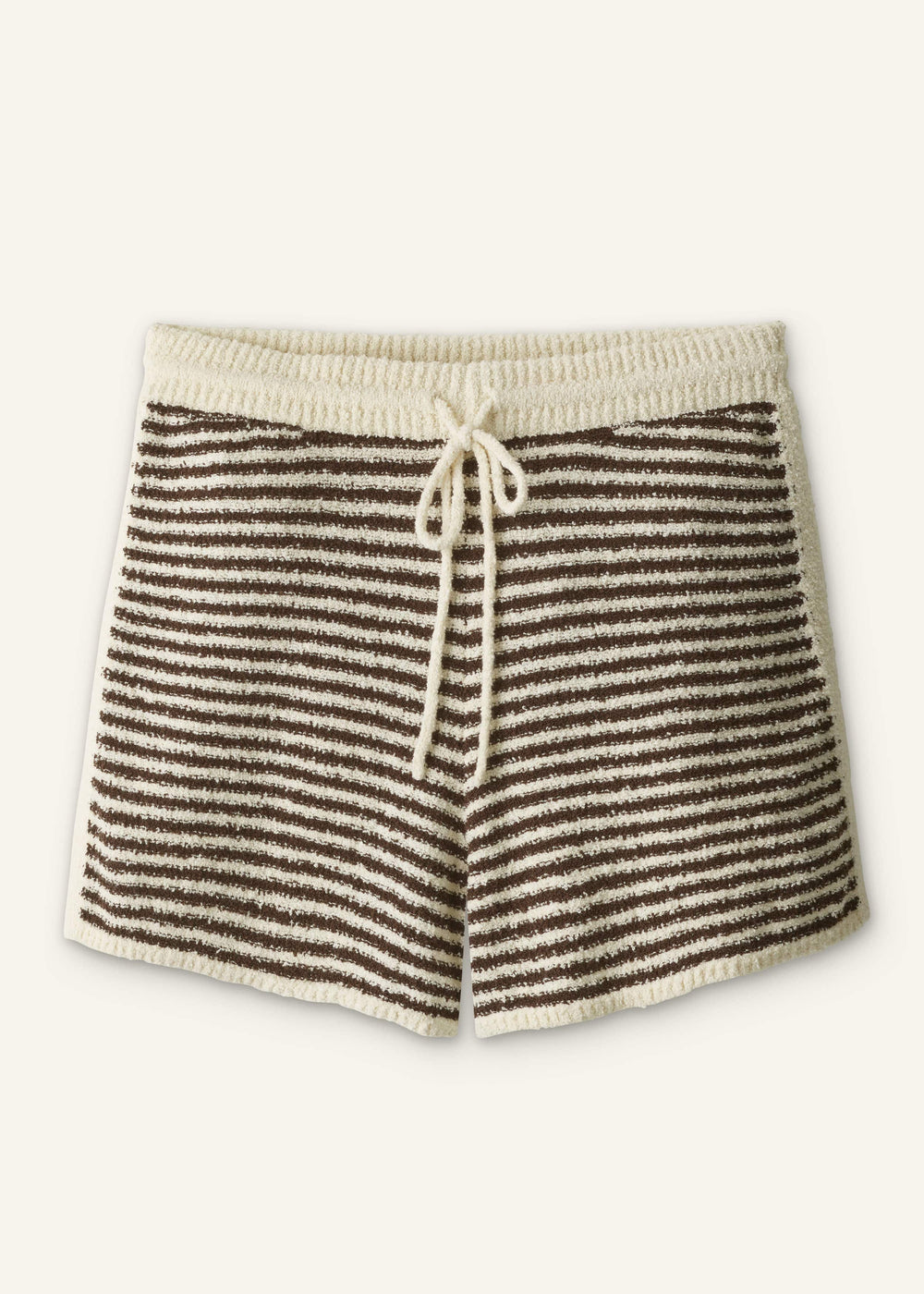 Cream Stripe Drawstring Short