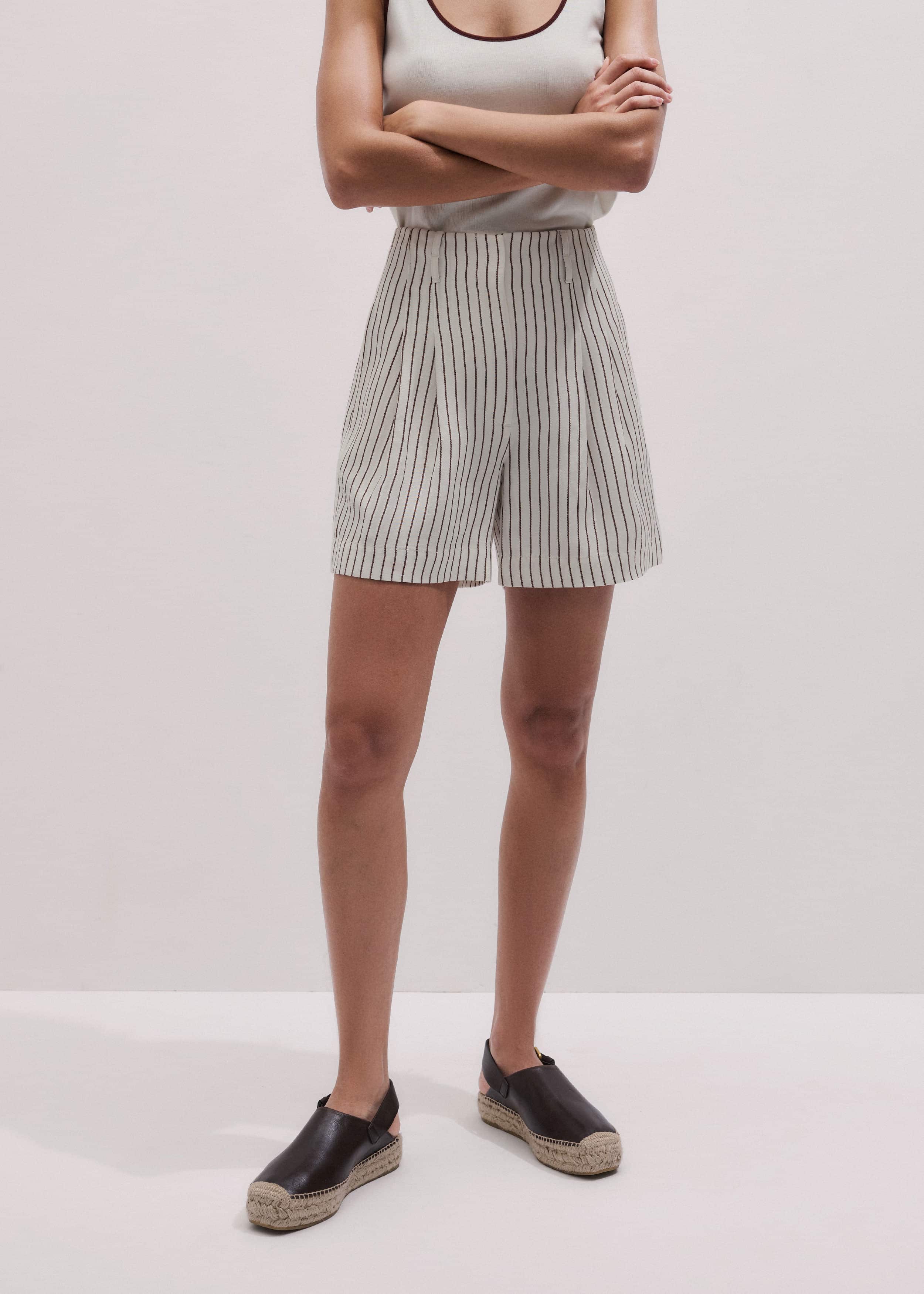 Ivory Tailored Pleat Short