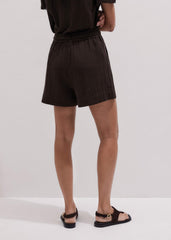 Brown Cheesecloth Summer Short