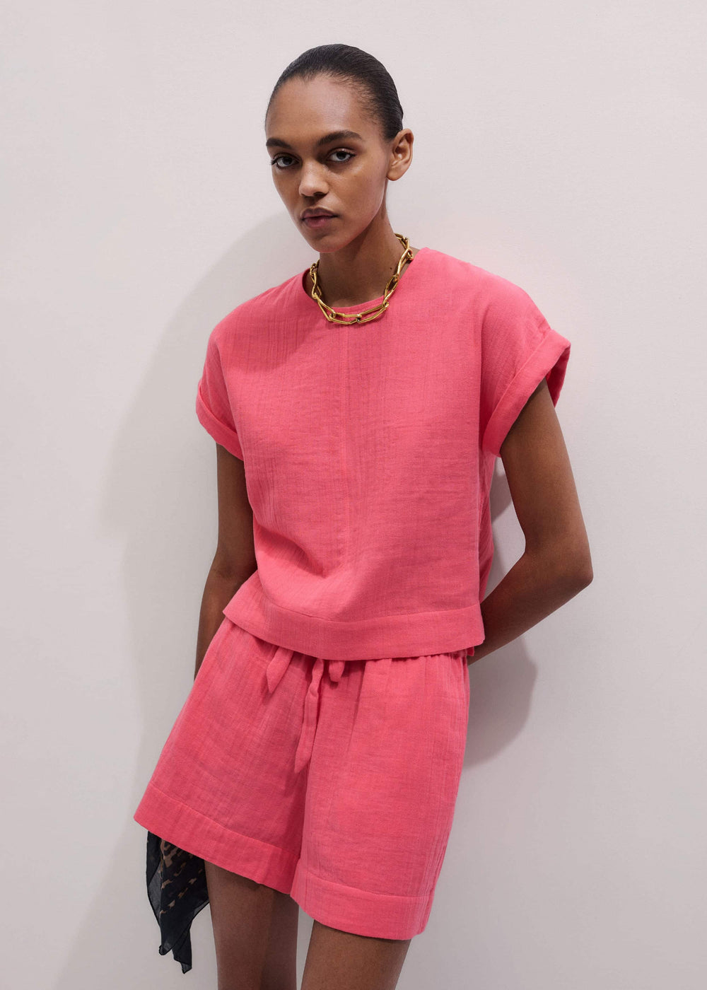 Pink Cheesecloth Summer Short