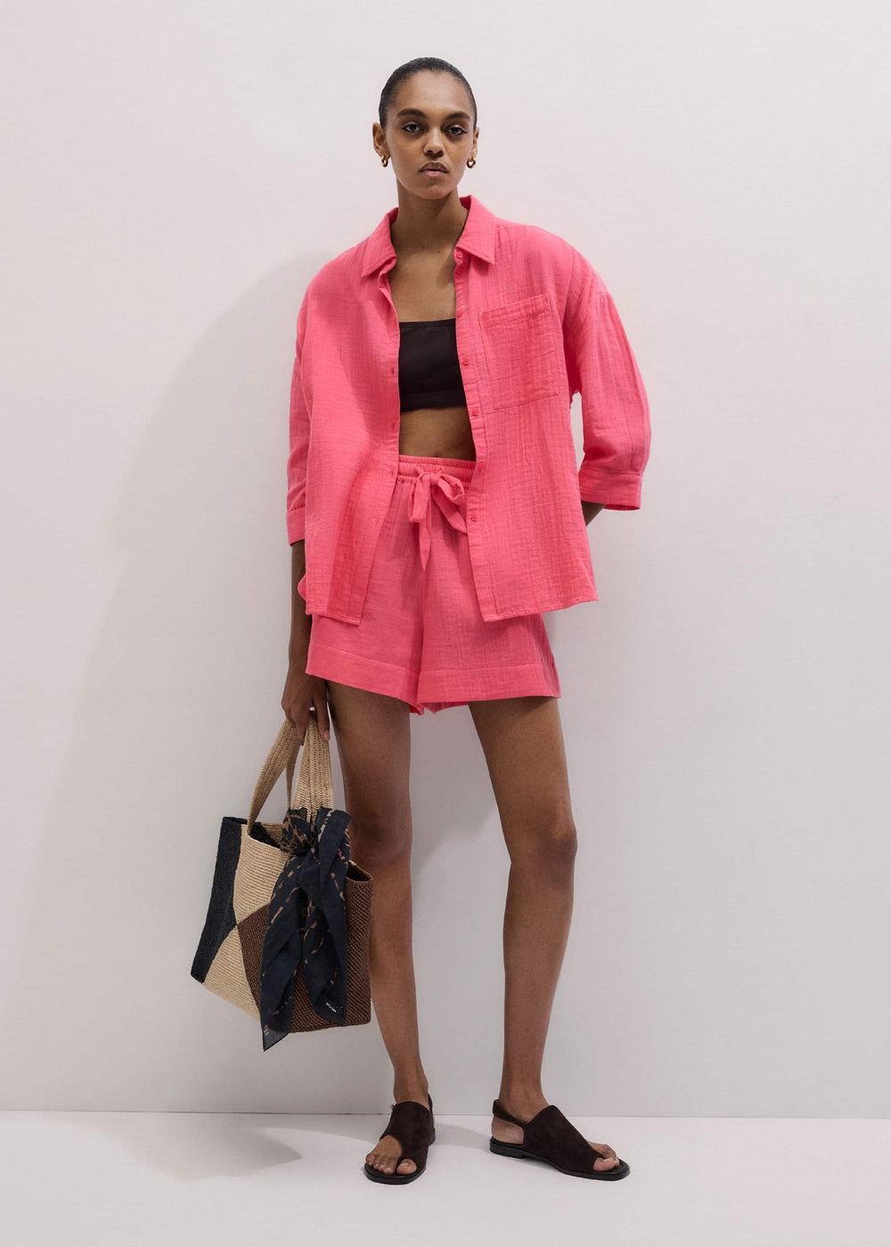 Pink Cheesecloth Summer Short