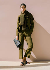 Olive Green Slim Crop Pant