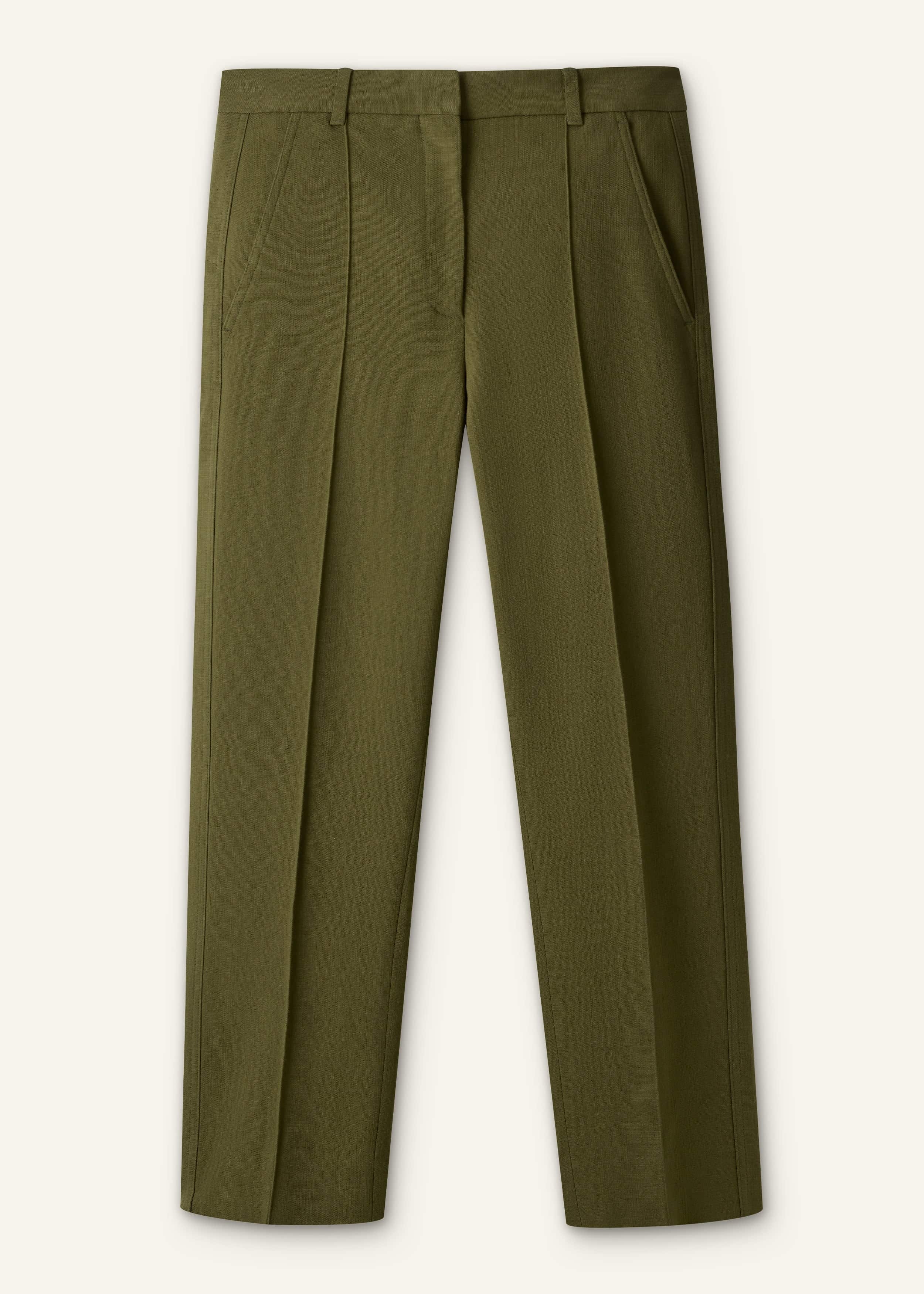 Olive Green Slim Crop Pant