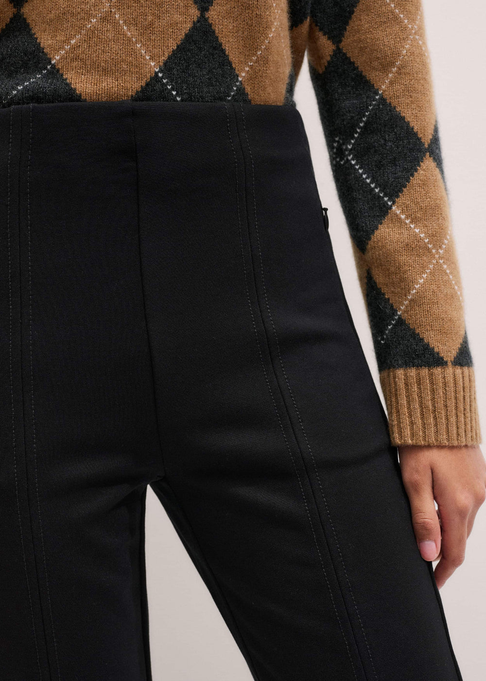 Black Travel Tailoring Pull On Slim Crop Pant