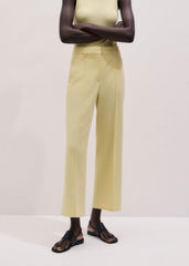 Yellow Tailored Straight Crop Pant