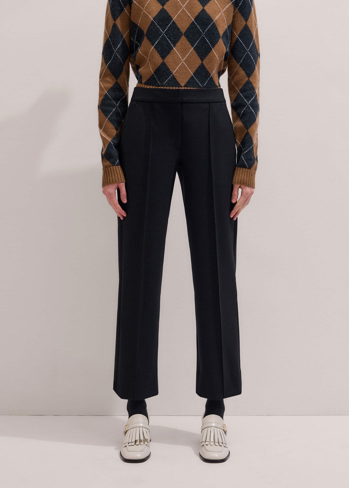 Black Slim Crop Tux Pant | Pants
