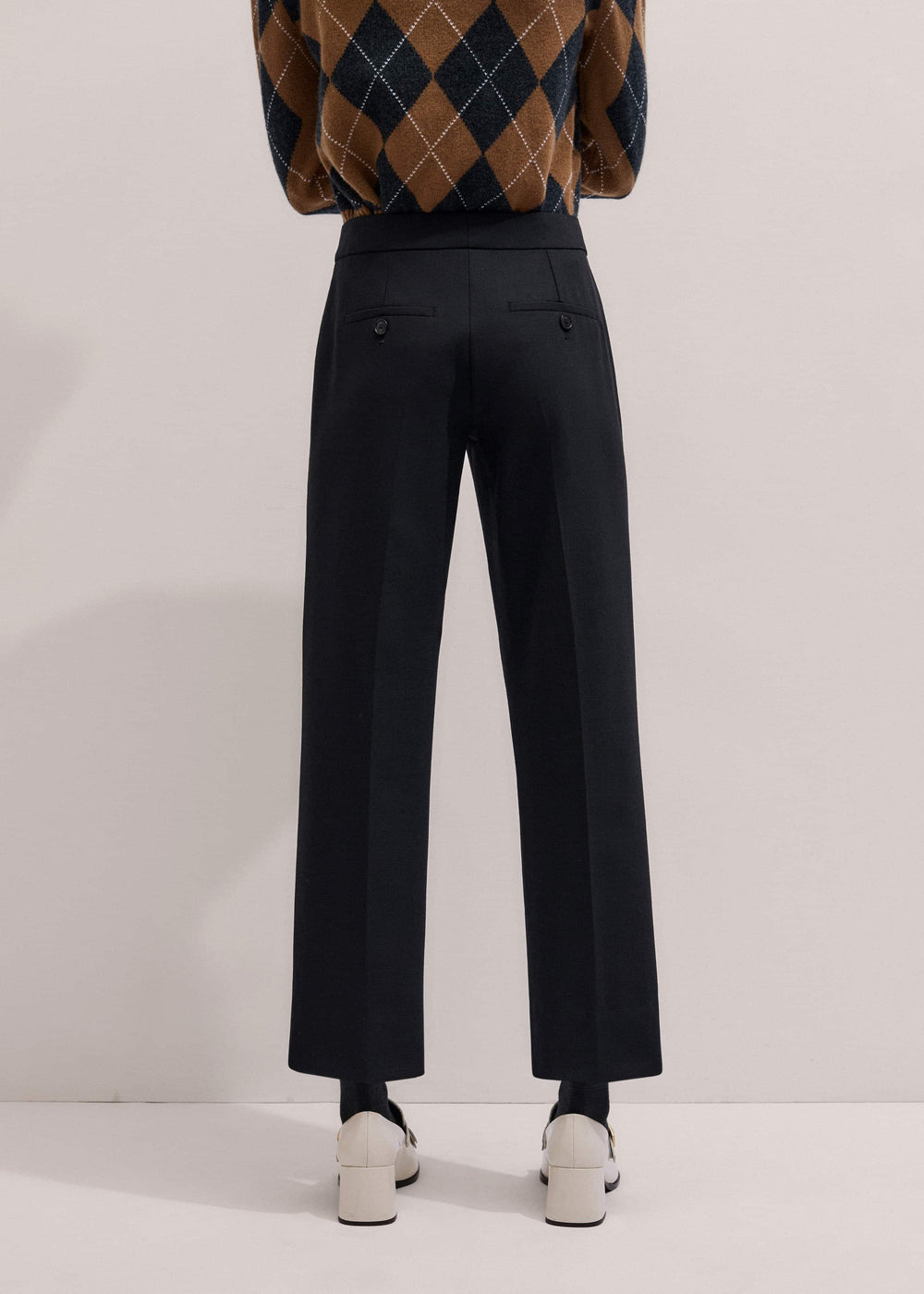 Black Slim Crop Tux Pant | Pants