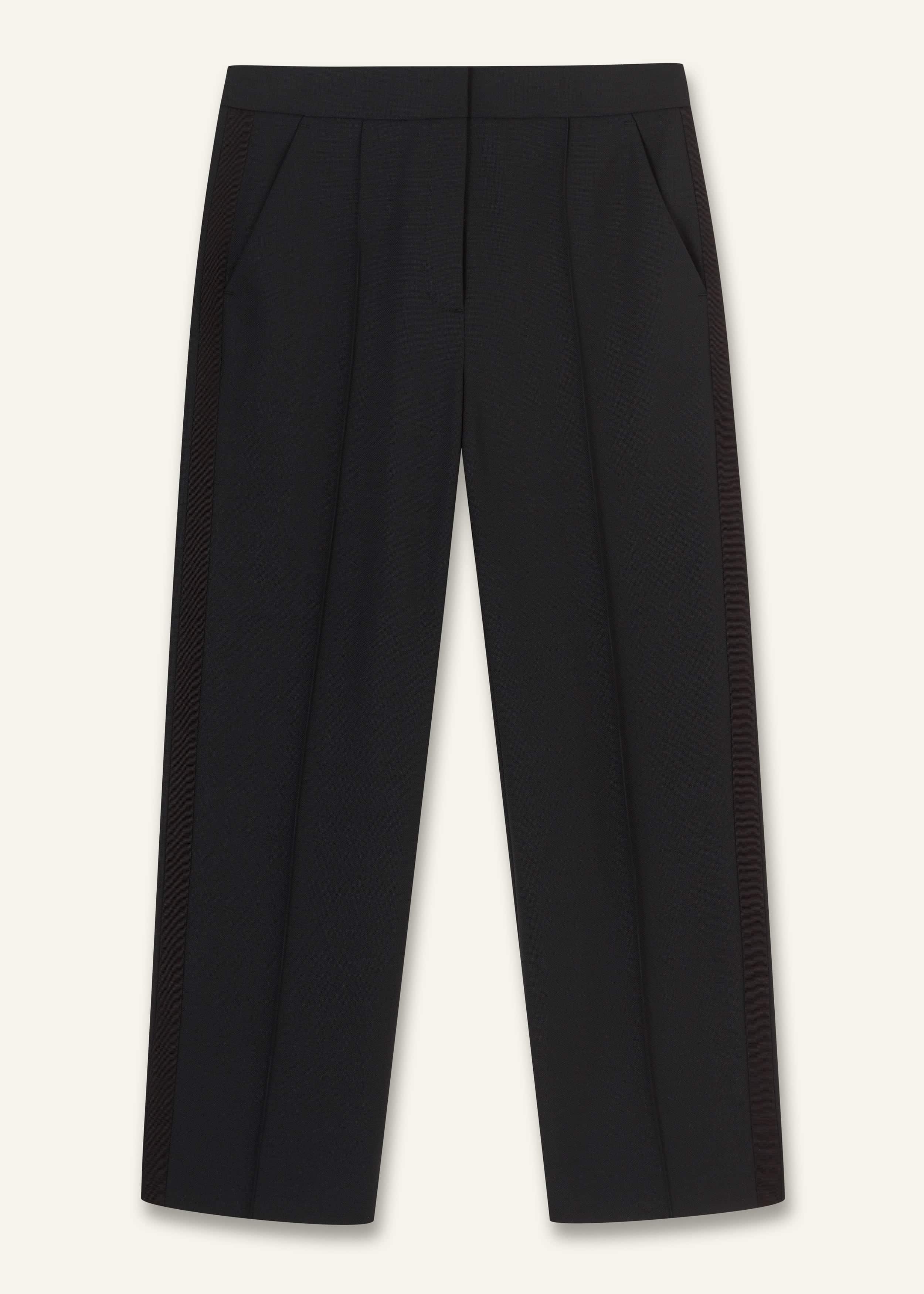 Black Slim Crop Tux Pant | Pants