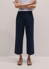 Navy Straight Crop Pant