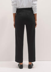 Black Wool-Blend Travel Tailoring Slim Crop Pant