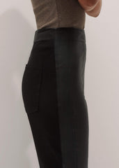 Women’s Black High Stretch Leather Mix Legging