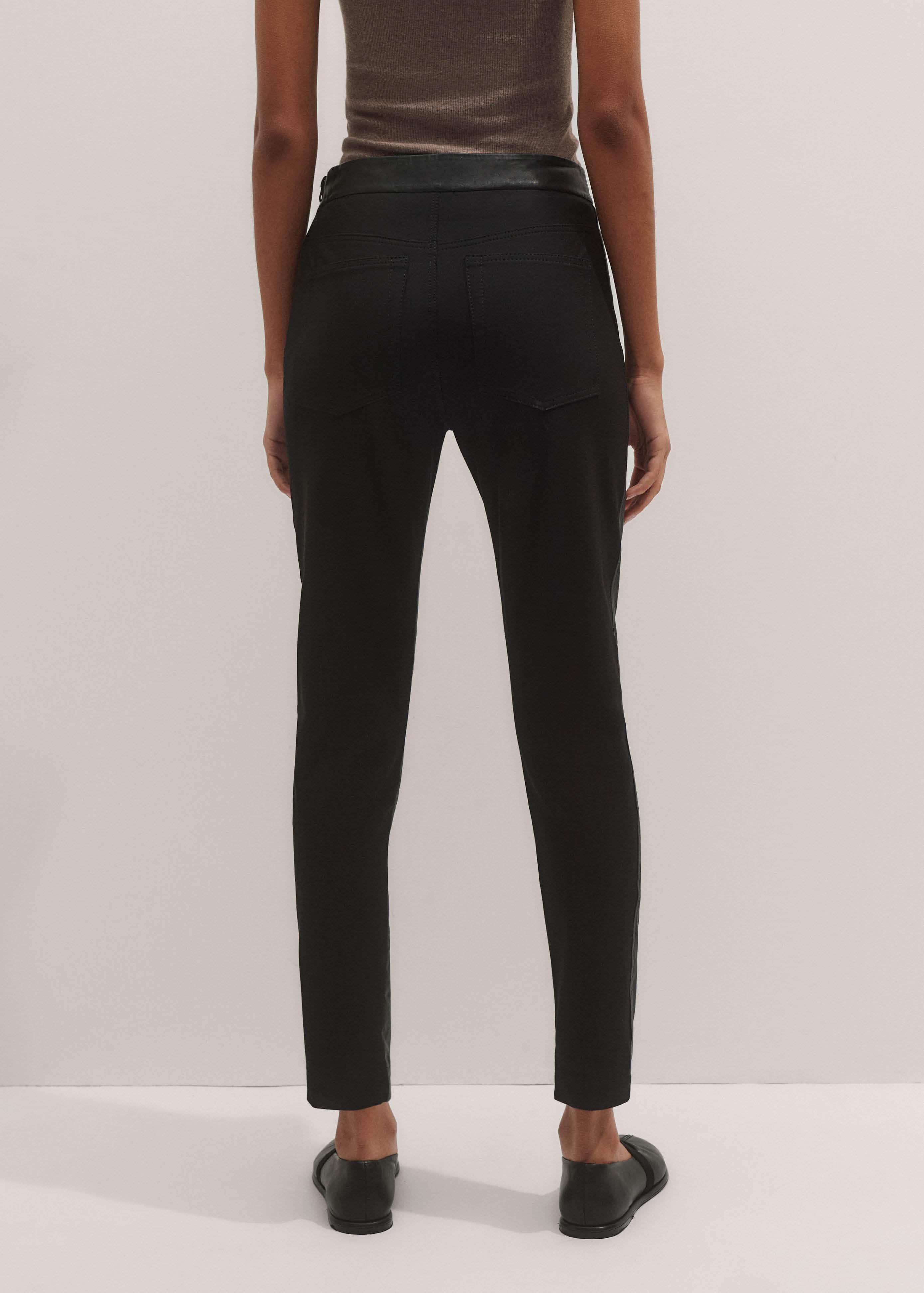 Women’s Black High Stretch Leather Mix Legging