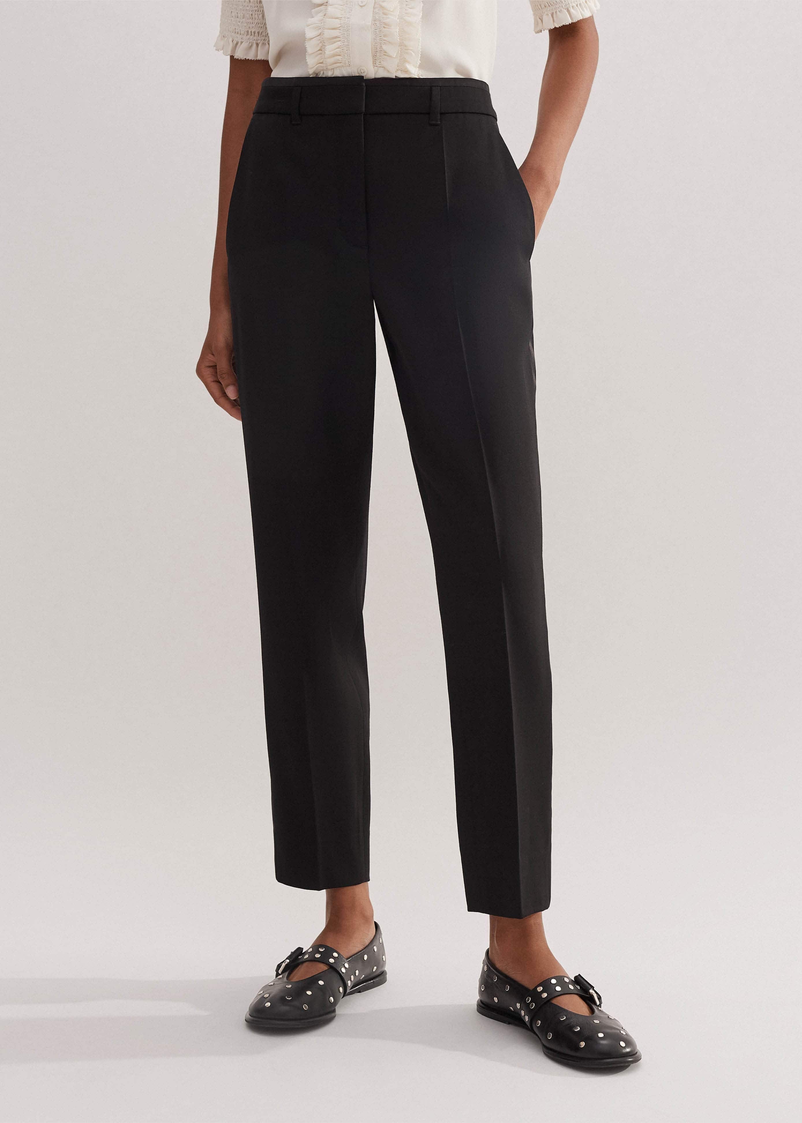 Black Slim Crop Forever Tux Pant | Woven Pants
