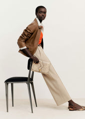 Sand Tailored Straight Crop Pant