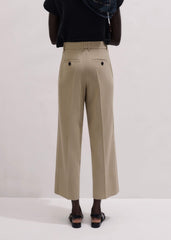 Sand Tailored Straight Crop Pant