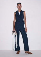 Navy Pinstripe Clever Pant