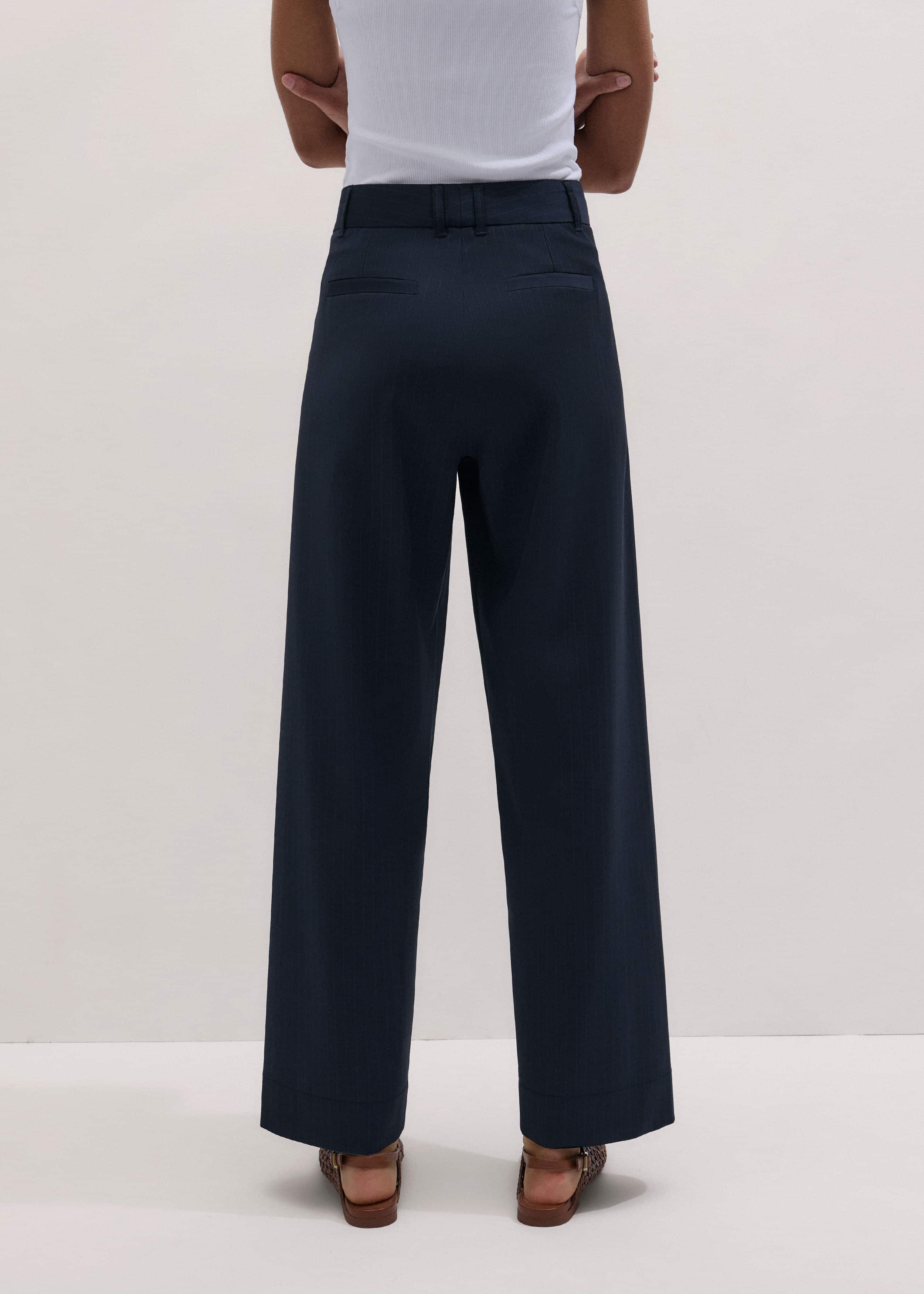 Navy Pinstripe Clever Pant