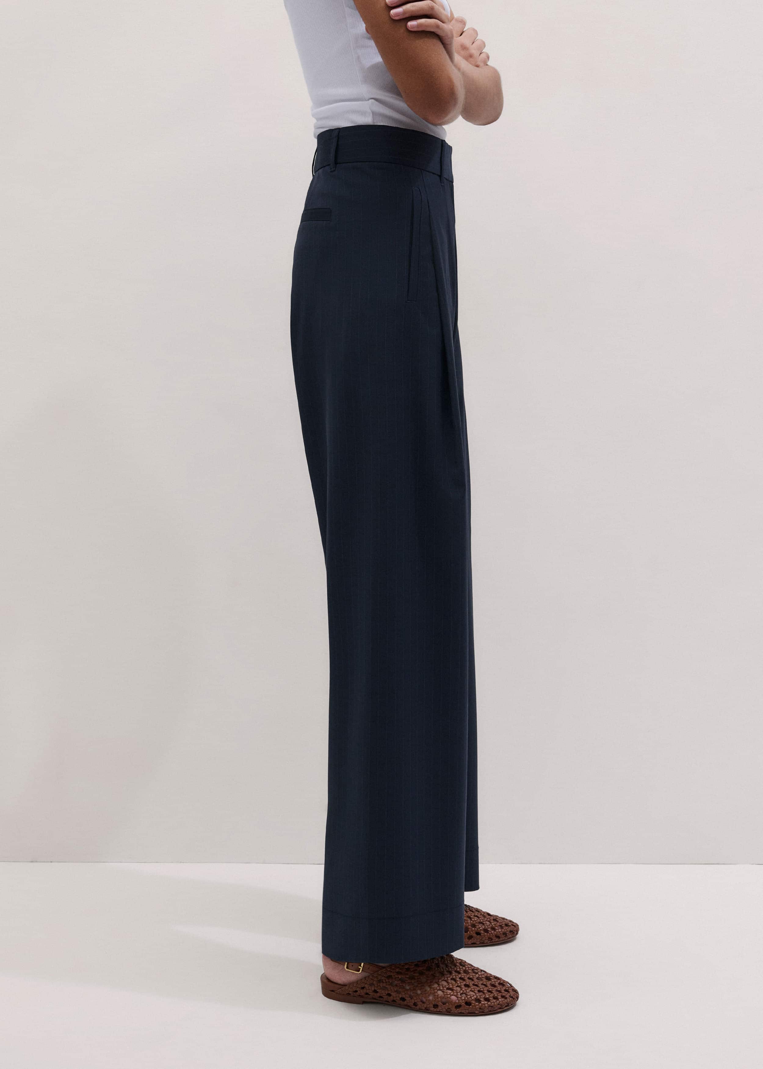 Navy Pinstripe Clever Pant