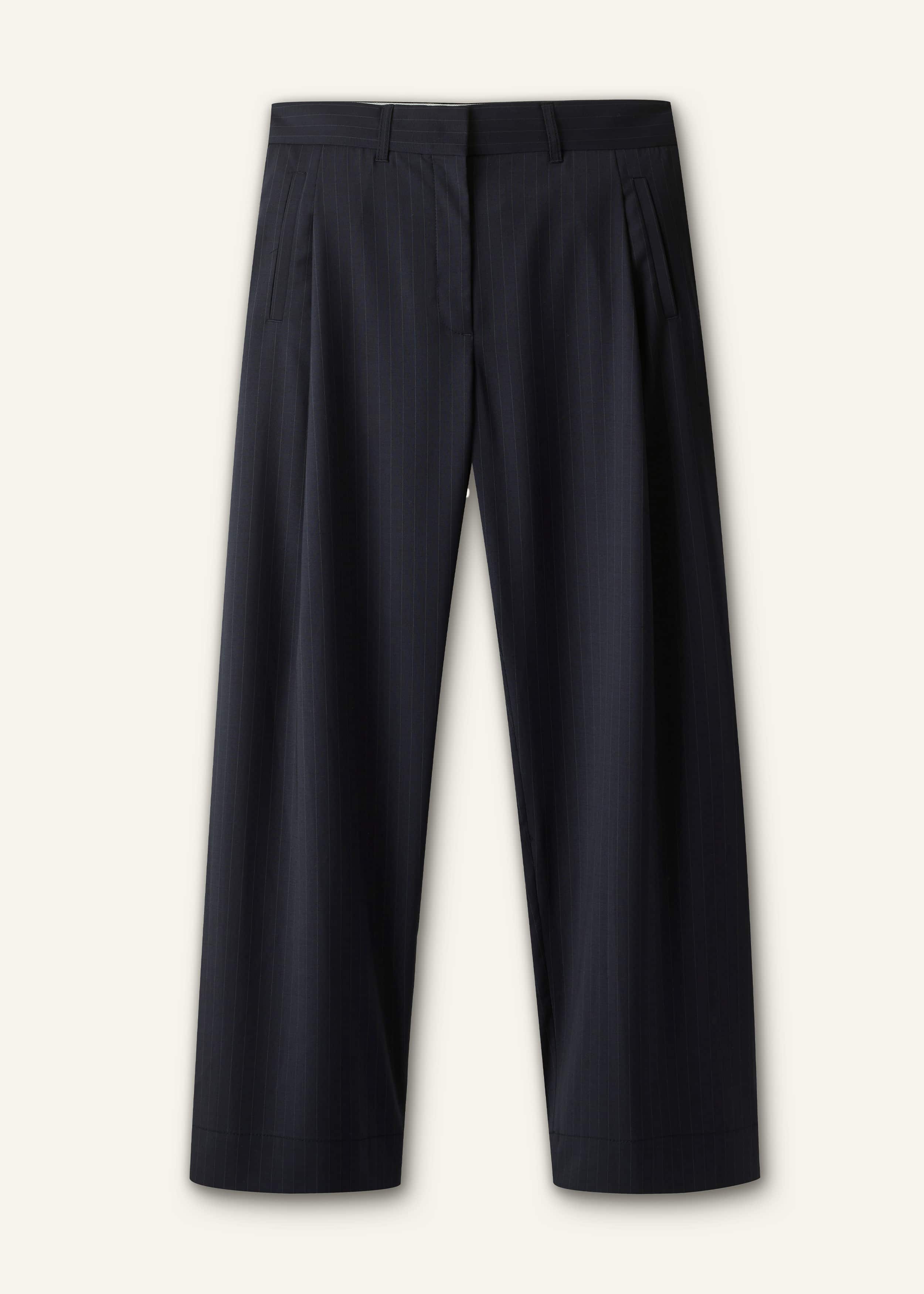 Navy Pinstripe Clever Pant