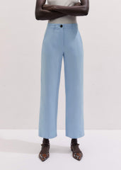 Blue Straight Crop Pant