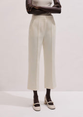 Ivory Luxe Jacquard Straight Crop Pant