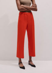 Orange Straight Crop Tailored Pant