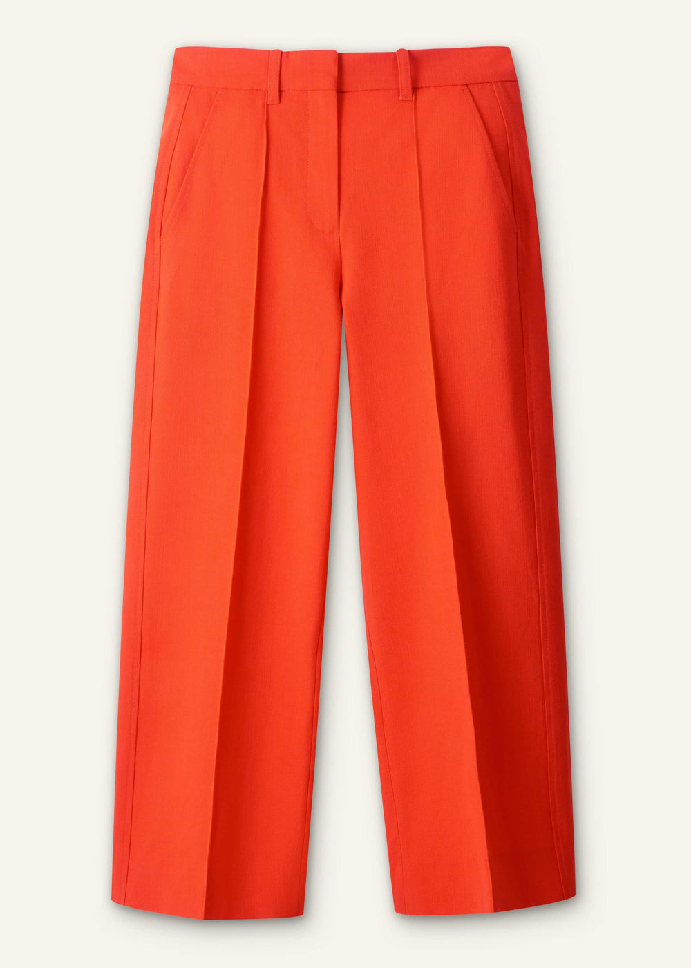 Orange Straight Crop Tailored Pant