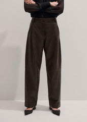 Brown Leather Clever Tapered Pant