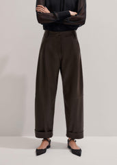 Brown Leather Clever Tapered Pant